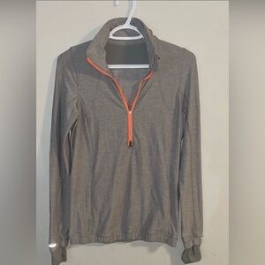 lululemon athletica Gray Sweater with Orange Accents